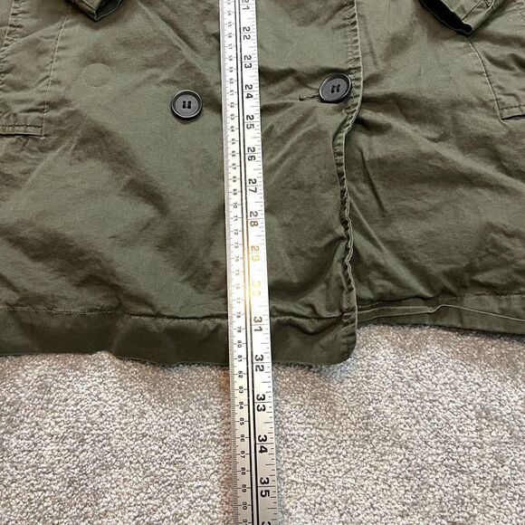 Forever 21 Overcoat Jacket Womens Large Army Green Double Breasted Pockets Belt - Picture 6 of 12